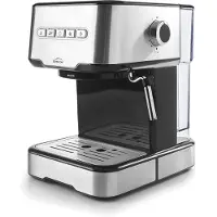 Lacor 69256 - Espressomachine met 2 koffieuitgangen en een warmte-/schuimfunctie, geschikt voor gemalen koffie, afmetingen: 21x26,5x30 cm