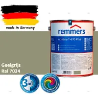 Remmers Induline T-670 PLUS Dekkende Houtbeits buiten – RAL 7034 Geelgrijs – 5 L – Opvolger GW 310 Dekkend