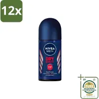 Nivea Men – Deodorant Roller – Dry Impact – 50 ml - Voordeelverpakking - 12 stuks - Geurbestendig - Droge oksel