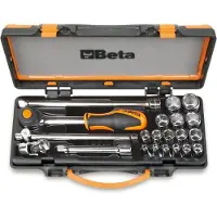 Beta Assortiment van 16 zeskant dopsleutels en 5 toebehoren met foam inleg in metalen kist. 910A/C16HR - 009100935