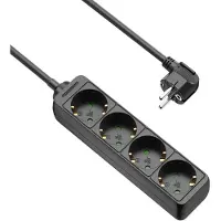 Allteq Stekkerdoos - 4x Type F - 10 meter - zwart