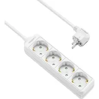 Allteq Stekkerdoos - 4x Type F - wit of zwart