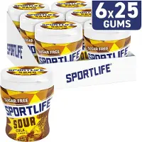 Sportlife Kauwgom Sour Cola - kauwgom - suikervrij - 6x60g