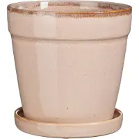 Mica Decorations Bloempot Met Schotel Clint Roze D 17 H 16,5 Cm