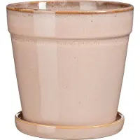 Mica Decorations Bloempot Met Schotel Clint Roze D 20 H 20 Cm