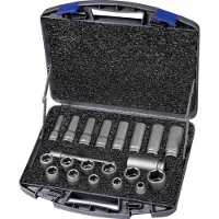 ASW 720 KLS 21 OL dopsleutelset, 21-delig, 1/2 inch, kort &amp; lang, zeskant, speciaal staal