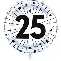 We Fiesta 3x Folieballon zilver 25 jaar jubilium - Signature Years - Verjaardag Feestje Versiering Feestdecoratie Decoratie Ballon Folie