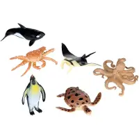 Eddy Toys Oceaan Dieren Speelset - Zee Dieren Speelset met 6 Realistische Zeedieren - Oceaan Speelgoed Kinderen vanaf 3 Jaar - Educatief Dieren Speelset Oceaan voor Fantasievol Spel
