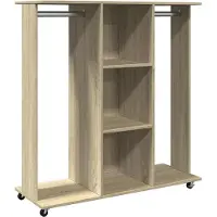 vidaXL Kledingkast met wielen 102x38x110 cm hout grijs sonoma eiken