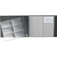 Exacompta 5x Exactive Visitekaarthouder met uitneembare pochetten Exacard - 240 kaarten - 20x25cm - Zwart - 75134E