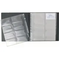 Exacompta 5x Exactive Visitekaarthouder met uitneembare pochetten Exacard - 320 kaarten - 26,5x25cm - Zwart - 75234E