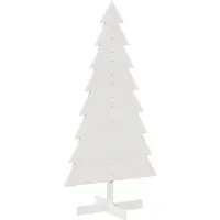 vidaXL Kerstdecoratie kerstboom 150 cm massief grenenhout wit