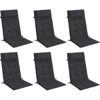 vidaXL Stoelkussens 6 st hoge rug oxford stof zwart