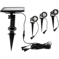LINDBY LED grondspies lamp Malida, set van 3, zwart Malida, zwart, Aluminium, Modern, Solar buitenverlichting