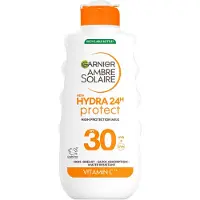 Garnier Ambre Solaire Hydra 24H Protect Lotion Zonnebrandcrème SPF30 175ml - Niet vet - Waterresistent - Vitamine Cg - Beschermt en hydrateert Wit