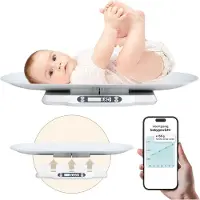 Gatson Babyweegschaal met App - Tot 30kg - Inclusief Meetlint -