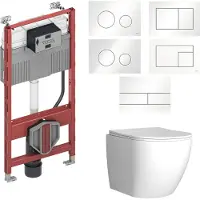 Boss & Wessing TECE Profil Toiletset set62 Mudo Randloos Glans Wit met TECE Drukplaat