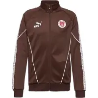 Puma Sportjas 'FC St. Pauli King Anthem' chocoladebruin / rood / wit