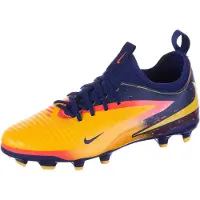 Nike Phantom 6 Low Haaland Academy Gras / Kunstgras Voetbalschoenen (MG) Kids Donkerblauw Oranje Geel Rood
