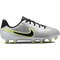 Nike Tiempo Legend 10 Academy Gras / Kunstgras Voetbalschoenen (MG) Kids Zilver Zwart Neongeel