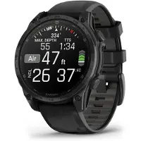 Garmin - Horloges - Fenix 8 Amoled 47mm Sapphire Titane/Carbon Gray voor Unisex van Siliconen - Zwart
