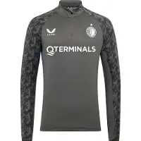 Castore Feyenoord Trainingstrui 1/4-Zip 2025-2026 Donkergrijs Wit