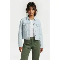 French Connection Macee Micro Wstrn Denim Ls Jkt Blue Maat: 8 | Spijkerjassen Outlet | Dames | Blauw