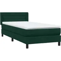 vidaXL Boxspring met matras fluweel donkergroen 80x220 cm