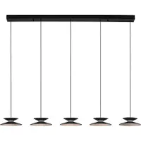 Nova Luce Design hanglamp Morfi recht 5-lichts zwart