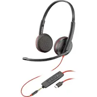Poly BW C3225 STEREO USB-C HS (Bedraad, USB-A), Kantoorheadset, Zwart