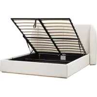 Beliani MONESTIER - Tweepersoonsbed - Wit - 160 x 200 cm - Polyester