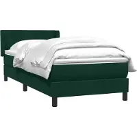 vidaXL Boxspring met matras fluweel donkergroen 80x220 cm