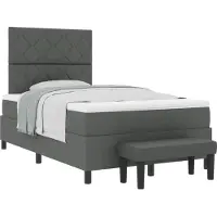 vidaXL Boxspringbed met matras, donkergrijs, 120 x 190 cm, gestoffeerd