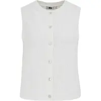 We fashion - Dames gebreid gilet - Regular fit - Gebroken wit - Maat: XXXL