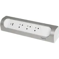 Legrand 90 graden monteerbaar stopcontact 3x2P+PA USB A+C lader aluminium (Europese Stekkerdoos) - 049409 [5 stuks]