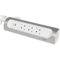 Legrand 90 graden monteerbare contactdoos 3X2P+A USB A+C 1M Aluminium (Europese Stekkerdoos) - 694502 [5 stuks]