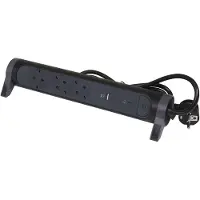 Legrand monteerbaar en draaibaar USB A+C OSB 3x2P+A 1,5m Zwart (Europese Stekkerdoos) - 694512 [5 stuks].