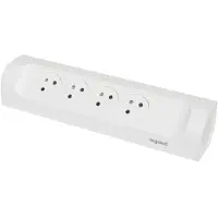 Legrand Inbouwstopcontact 4x2P Zonder Snoer Wit 90 Graden (Europese Stekkerdoos) - 049408 [5 stuks]