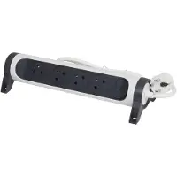 Legrand Premium 4x2P Contactdoos Met 3m Snoer - Zwart Wit (Europese Stekkerdoos) - 049459 [5 stuks]