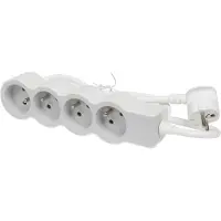 Legrand Standaard 4x2P Contactdoos Met 3m Snoer Wit-Grijs (Europese Stekkerdoos) - 049490 [10 stuks]