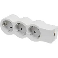 Legrand Standaardstopcontact 3x2P+A Zonder Snoer Wit-Grijs (Europese Stekkerdoos) - 694573 [10 stuks]