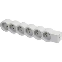 Legrand Stekkerdoos 6x2P Met Randaarde Zonder Snoer Wit-Grijs (Europese Stekkerdoos) - 049499 [10 stuks]