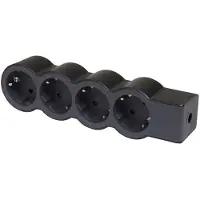 Legrand Standaardstopcontact 4x2P+A Zonder Snoer Zwart (Europese Stekkerdoos) - 694576 [10 stuks]