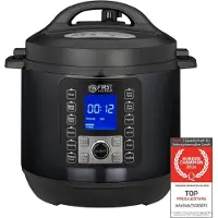 TZS First Austria Multicooker - 6L - 1000W - Snelkookpan - Rijstkoker - 12 Kookfuncties - RVS - Timer - Zwart