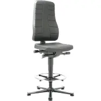 BIMOS Werkdraaistoel | vloerglijders + voetring | integraalschuim zwart | 570-830 mm | 1 stuk - 9641-2000 9641-2000