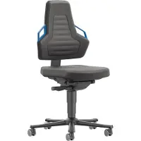 BIMOS Werkdraaistoel | wielen | supertec-weefsel zwart | handvatkleur blauw 450-600 mm | 1 stuk - 9033-SP01-3277 9033-SP01-3277