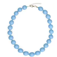 Manfield Lichtblauwe kralenketting | Maat adult