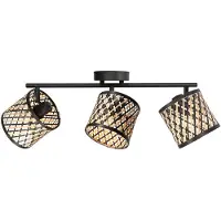 Steinhauer Plafondlamp 3-lichts Sumba met bamboe kappen Ø12cm