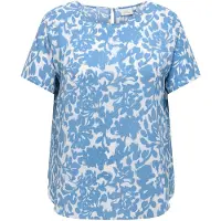 ONLY Carmakoma Blouse 'CARVica' royal blue/koningsblauw / wit