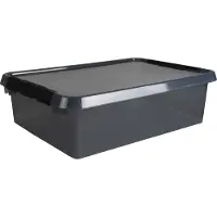 Sunware Comfort line grijs/zwart transparante opbergbox 32 liter